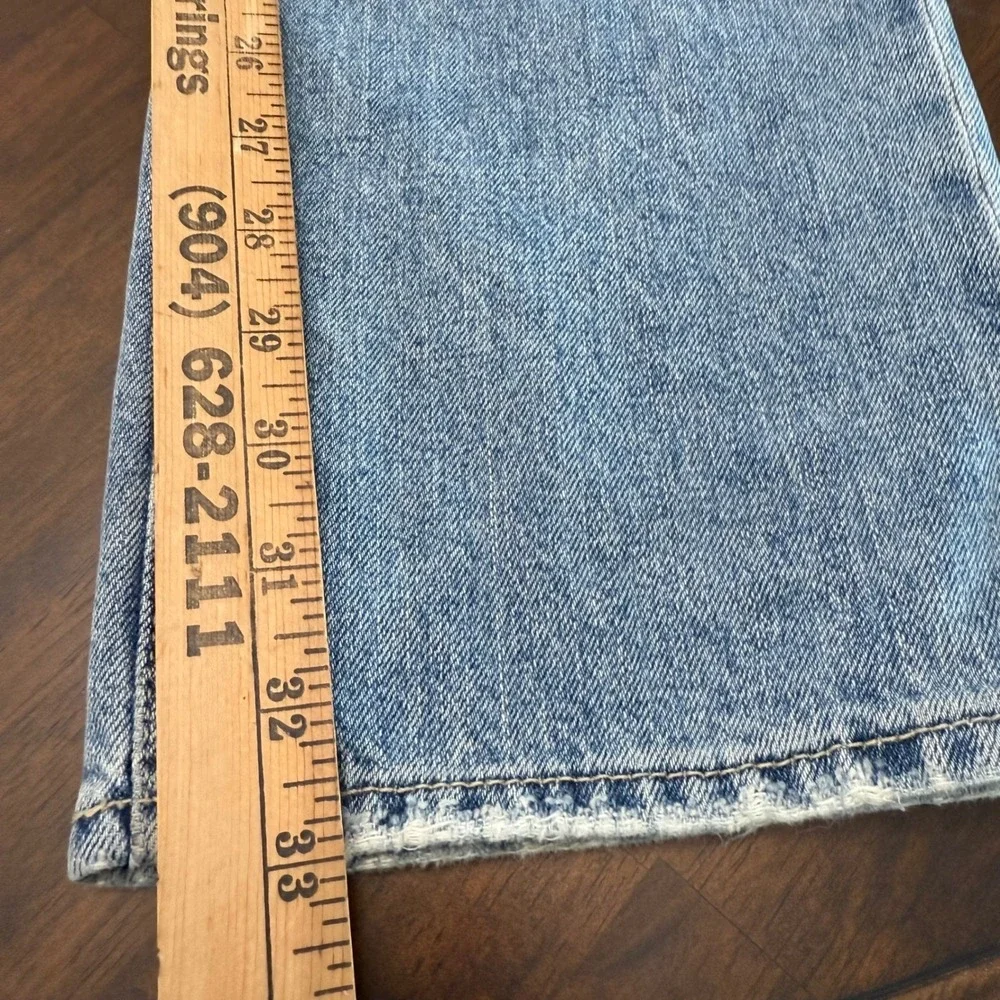 Abercrombie & Fitch Mens Slim Straight Distressed Light Wash Blue Jeans 34x32
